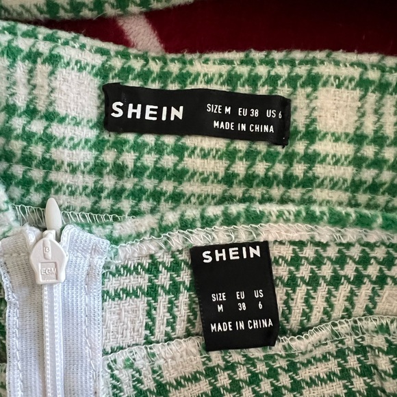 NWOT Green and White Plaid Crop Top and Skort Set Size 6 - Picture 8 of 10